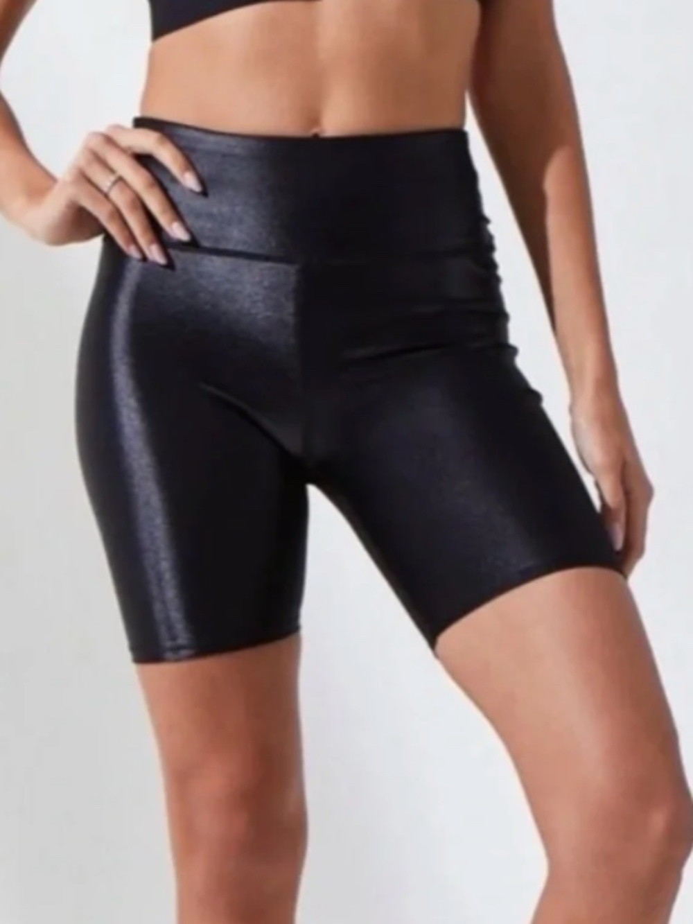 Noli Yoga Liquid Biker Short – Black Gloss